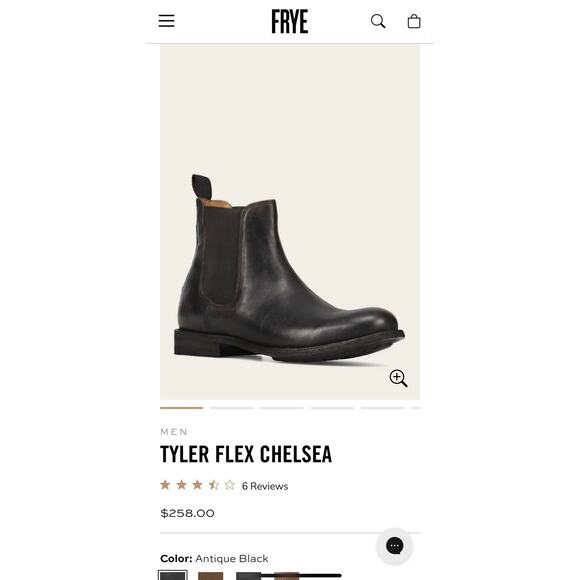 Frye Men’s Sz 10.5 Black Leather Boots Tyler Flex Chelsea - Picture 1 of 14